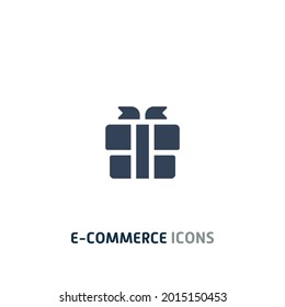 icono plano de caja de regalo, icono de comercio electrónico, para web, aplicación y presentación. Eps 10