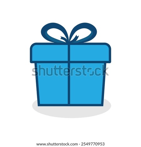 Gift box flat icon. Gifts and presents for holiday, birthday celebration. blue gift box with ribbon illustration. special give away box
