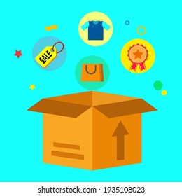 gift box flat icon illustration of vector graphic