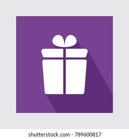 Gift Box flat icon with long shadow