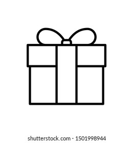 Gift box flat icon on white background, vector illustration