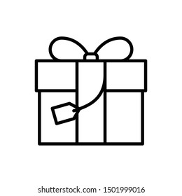 Gift box flat icon on white background, vector illustration