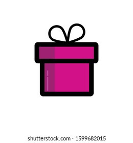 Gift box flat icon , signs , symbols with modern dark pink color perfect for web , logo , mobile app  Ui  Ux  