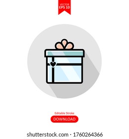 gift box flat icon vector illustration