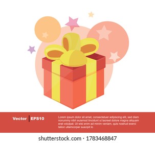 Gift Box Flat Icon. Vector.