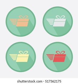 gift box flat icon vector