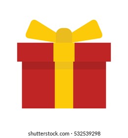 Gift box flat. Isolated cardboard boxes. Gift vector illustration