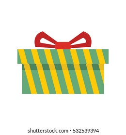 Gift box flat. Isolated cardboard boxes. Gift vector illustration
