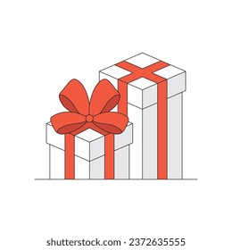 Gift box flat line icon. Vector illustration