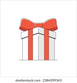 Geschenkbox flache Linie Symbol. Vektorgrafik