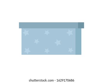 Gift box in flat style. Holiday present package. Giftbox icon isolated on white background.  Vector illustration