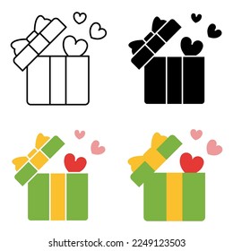 Gift Box in flat style isolated