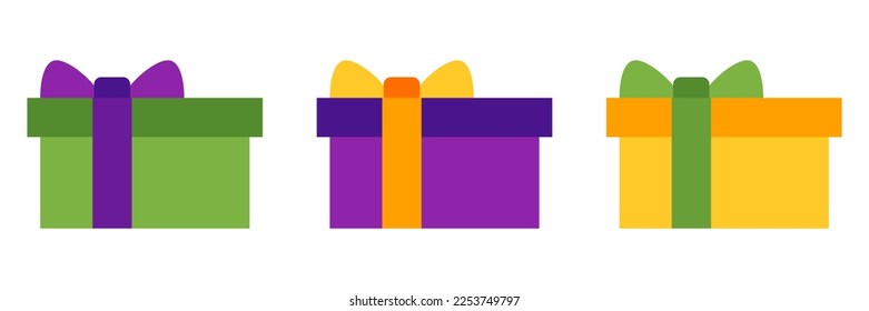 Gift Box in flat style isolated