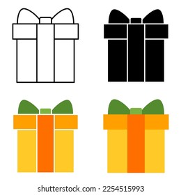 Gift Box in flat style isolated