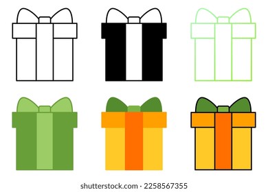 Gift Box in flat style isolated