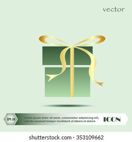 gift, box, flat, vector,