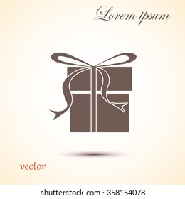 gift, box, flat, vector,