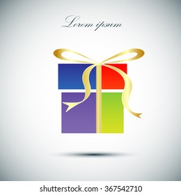 gift, box, flat, vector,