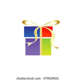 gift, box, flat, vector,