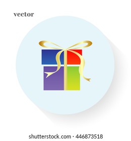 gift, box, flat, vector,