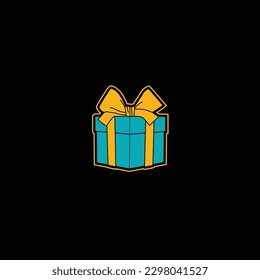 Gift box in flat vector illustration