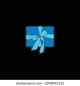 Gift box in flat vector illustration