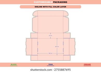 Gift box flip top mailer dieline retail presentation editable modern carton packaging mockup structure accurate professional customizable branding box die line