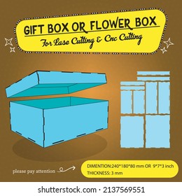 Geschenkbox oder Blumenschachtel für Laserschneiden und CNC-Schneiden