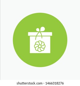Gift, Box, Flower, Spring. Vector Icon Template background