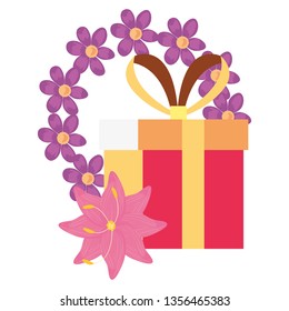 gift box flowers