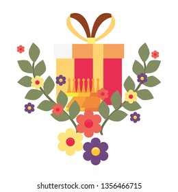gift box flowers