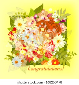 gift box of flowers. Vector