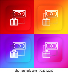 Gift box four color gradient app icon set