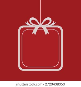 Icono de marco de caja de regalo con contorno de cinta