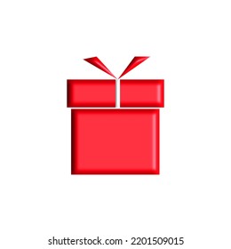 gift box front view 3d vector icon.