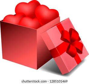 gift box full of hearts
