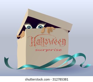 Gift box with a fun surprise for Halloween