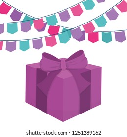 gift box with garlands
