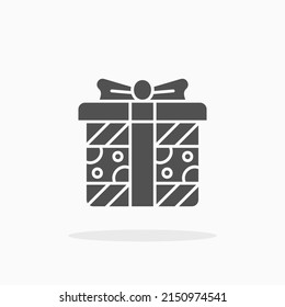 Gift Box glyph icon. Can be used for digital product, presentation, print design and more.