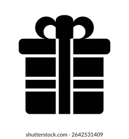 Gift box glyph icon is ready for premium download