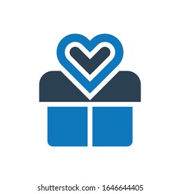 Gift box glyph icon vector - ui icon vector
