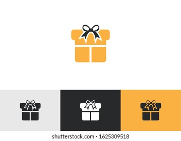 gift box glyph vector icon - ui icon vector