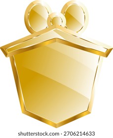 Geschenkbox mit goldenem Symbol. Einzeln auf transparentem Hintergrund.