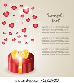 Gift box with gold ribbons