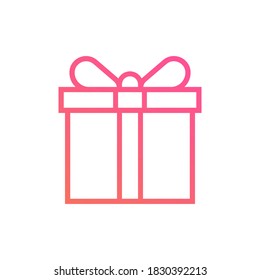Gift box gradient icon. Vector illustration.