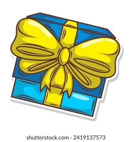 Gift box hand draw vector art illustration