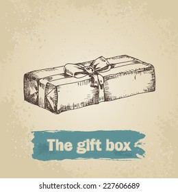 Gift box. Hand drawn illustration