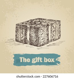 Gift box. Hand drawn illustration