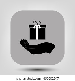 gift box in hand icon 
