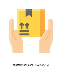 gift box in hand related to black friday vector in flat design